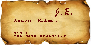 Janovics Radamesz névjegykártya